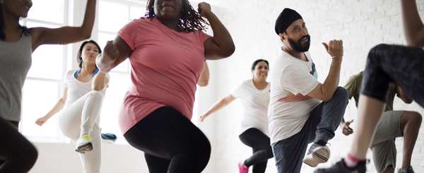 A group of people enjoying a Zumba exercise class
