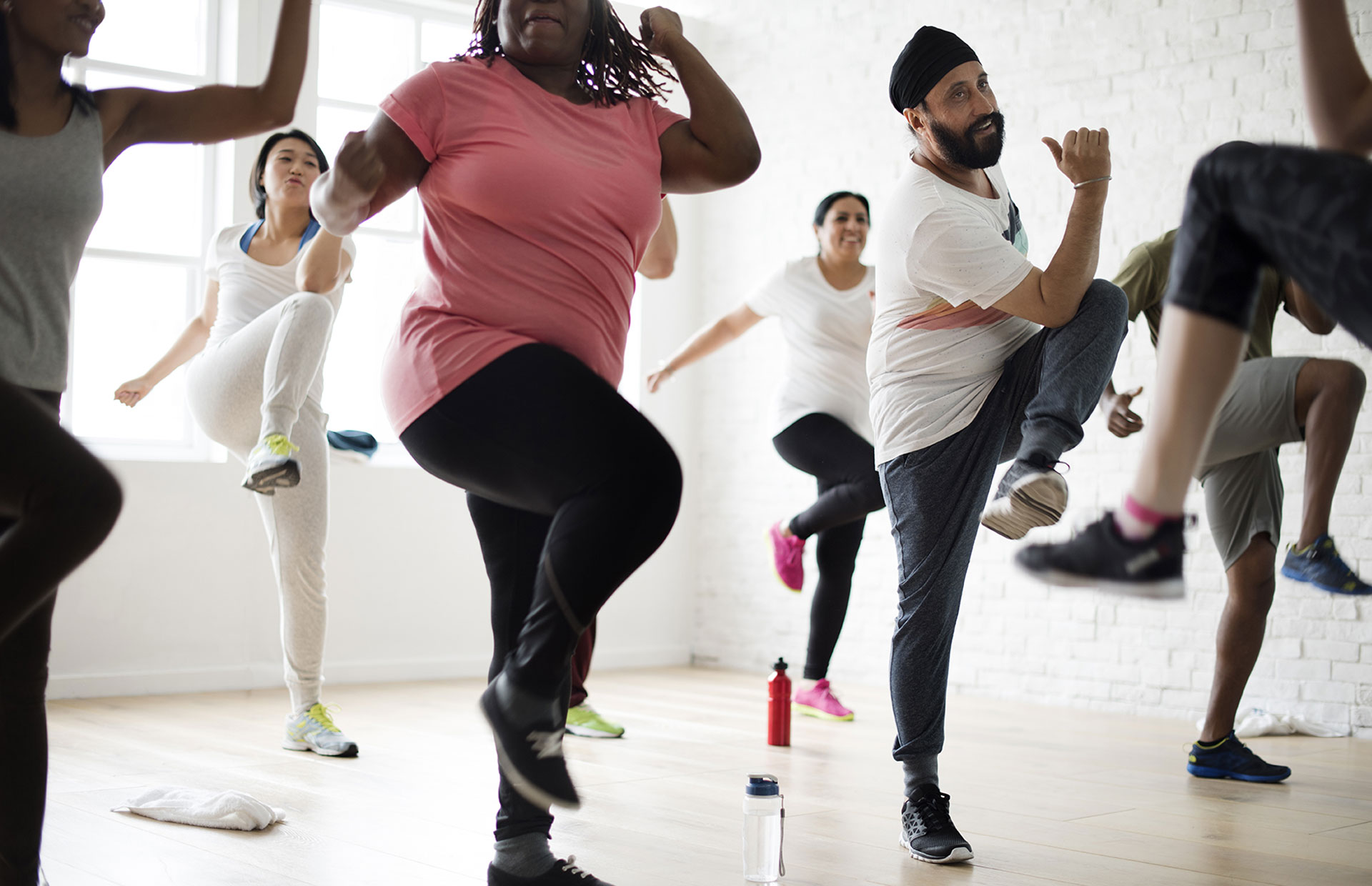 A group of people enjoying a Zumba exercise class