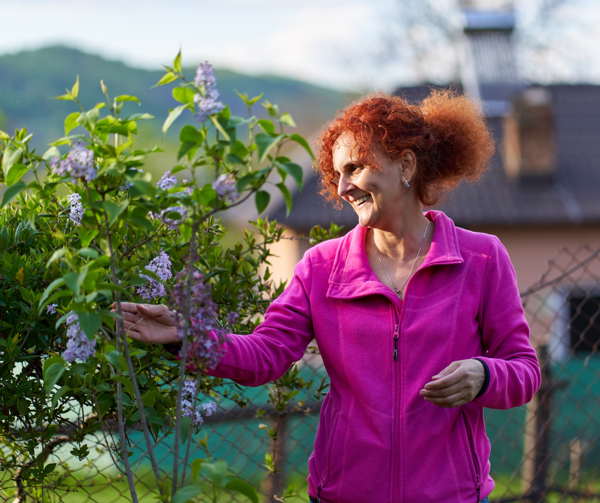 Lady in nature