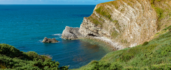 The Dorset coast on a sunny day