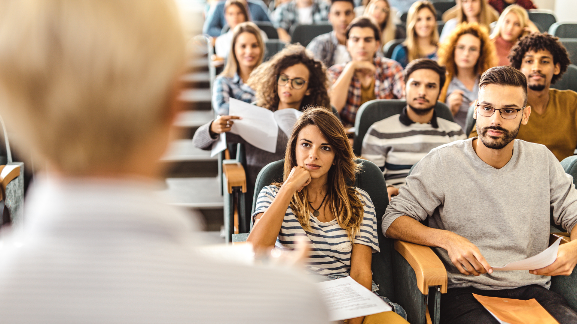 students in a lecture theatre 