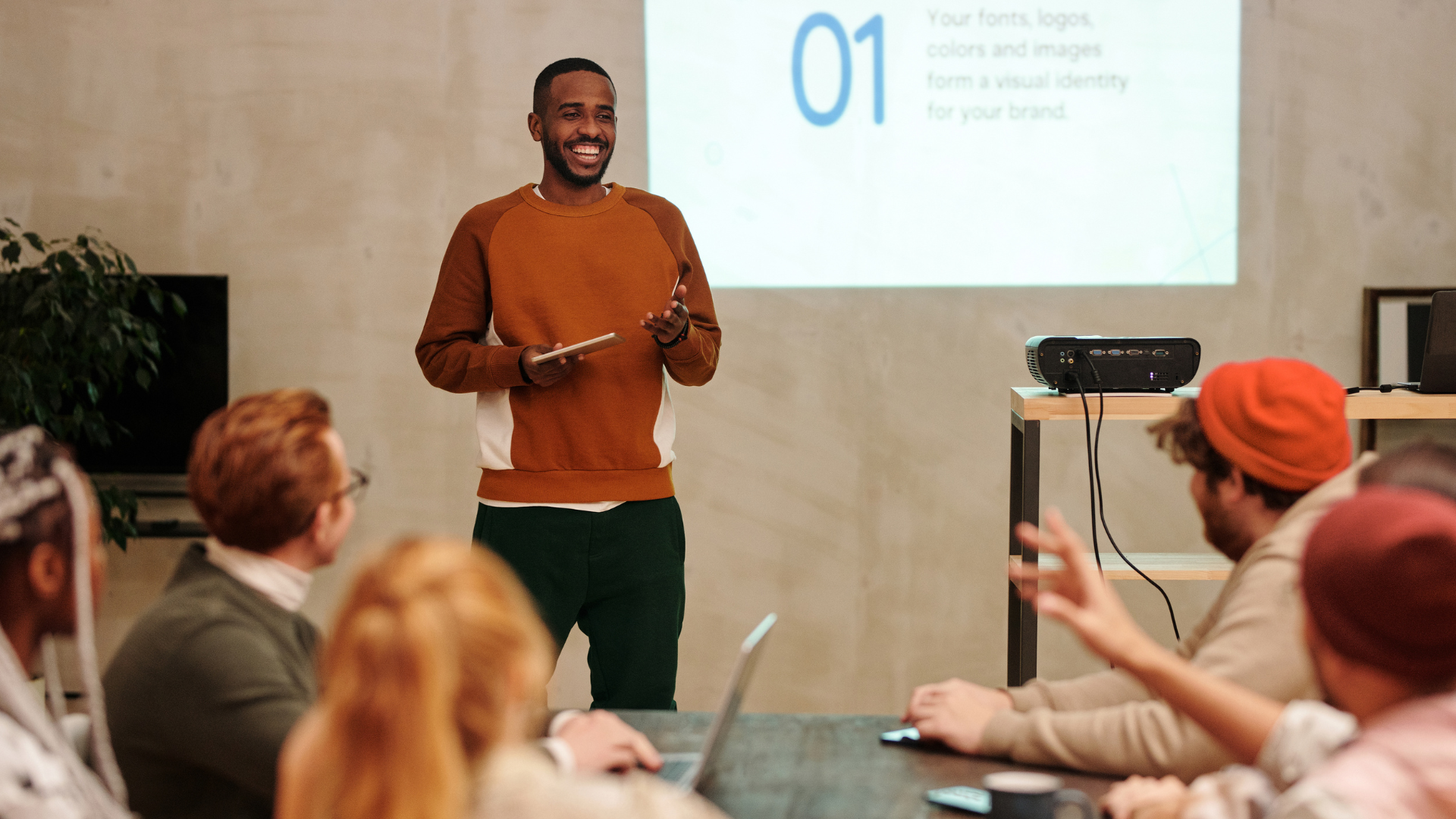 person leading a talk with colleagues 
